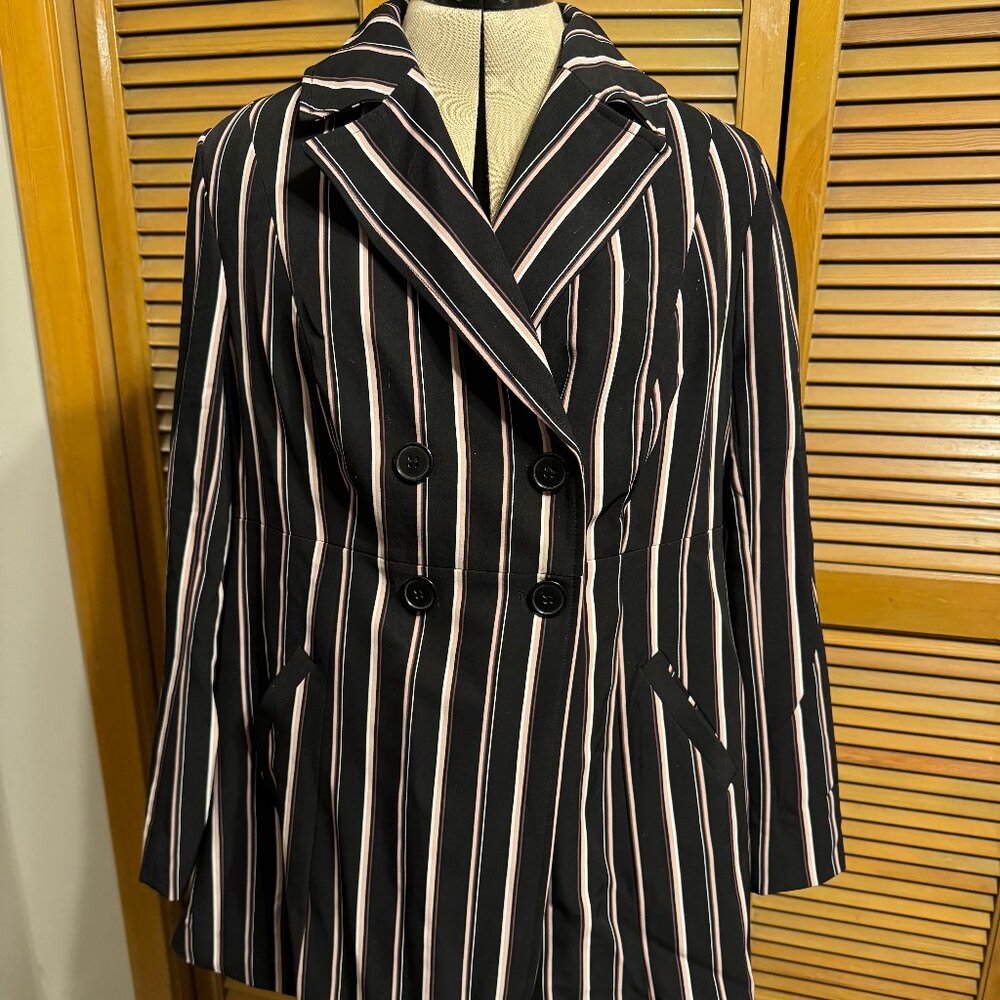 Torrid Black Pink Striped Blazer Jacket Size 00 (10 M/L) NWT